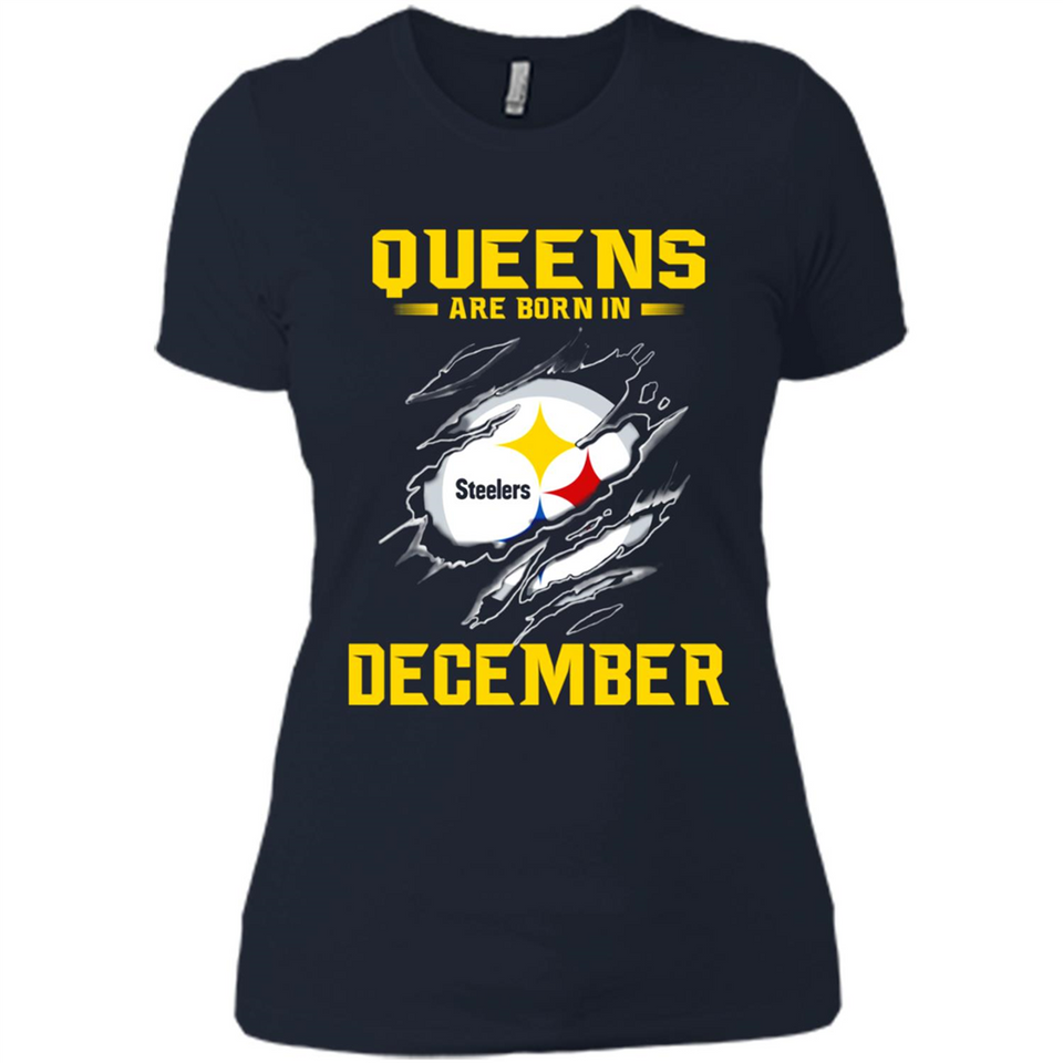 Queens Are Born In December - Pittsburgh Steelers Football - Ladies' Boyfriend T-Shirt
