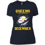 Queens Are Born In December - Pittsburgh Steelers Football - Ladies' Boyfriend T-Shirt
