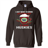 I Just Want To Drink Hot Chocolate & Watch Washington Huskies Ugly Christmas Sweater PINGPONG