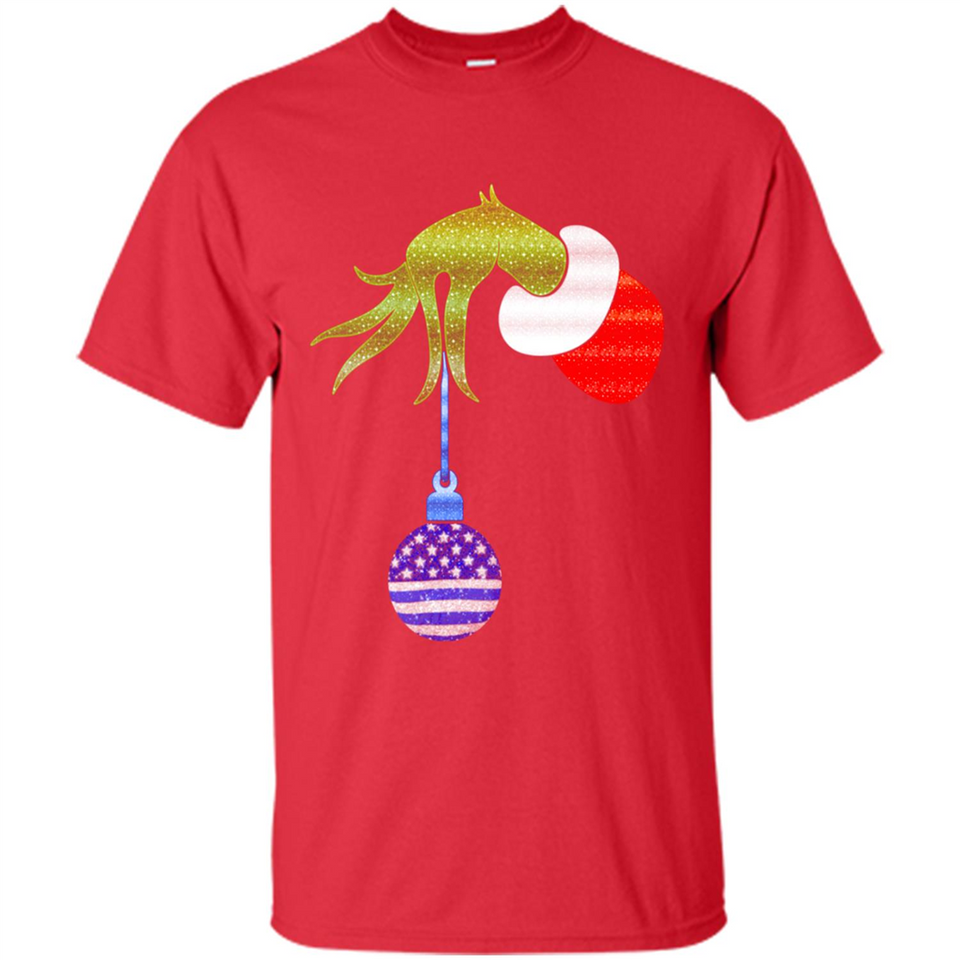 Grinch Holding American Flag ornament Christmas