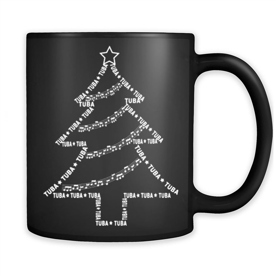 Tuba Text Christmas Tree Musical Instrument Holiday 1