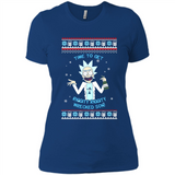 Rick and Morty Time to get Riggity Riggity Wrecked Son Christmas sweater - Ladies' Boyfriend T-Shirt