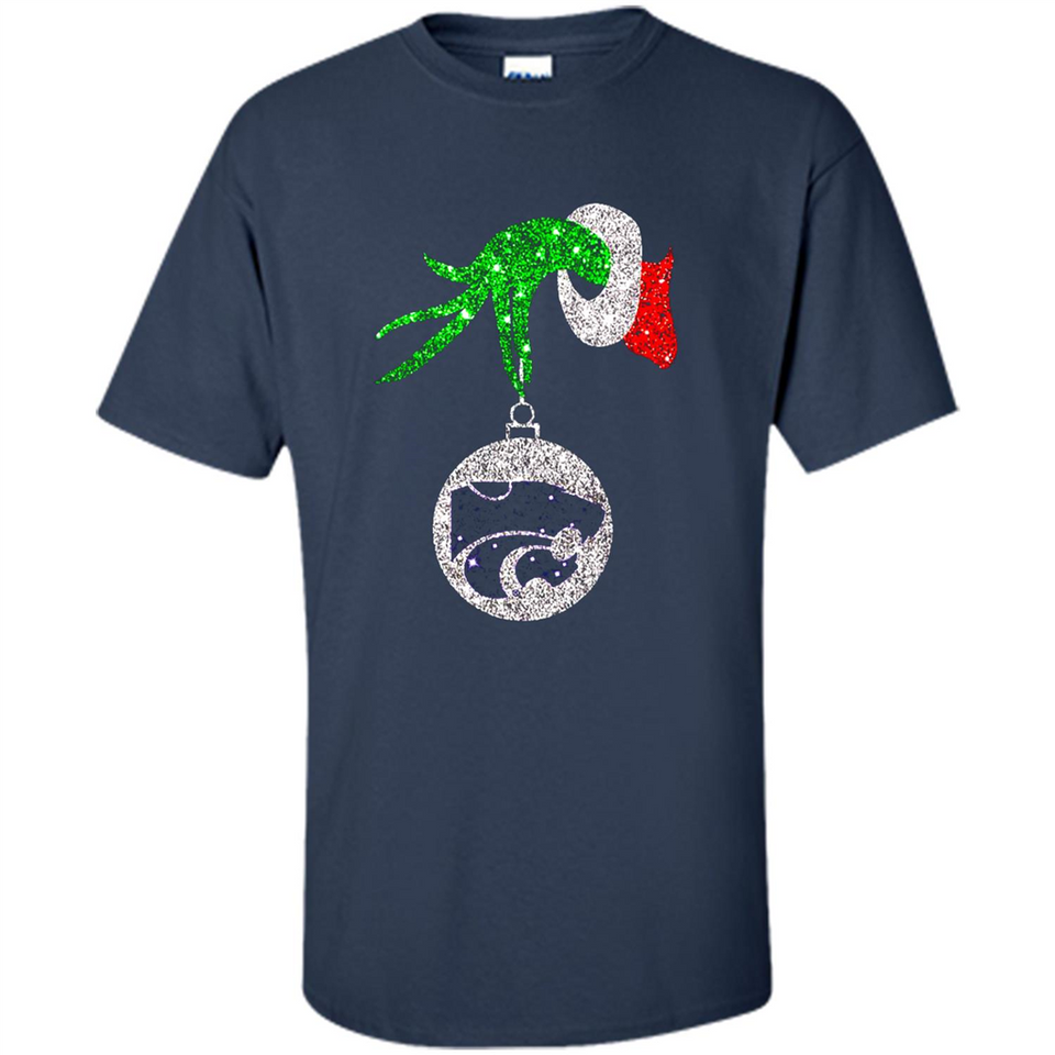 Amazing Kansas State Wildcats Glitter Grinch Monogram Ornament Christmas Gift - Shirt