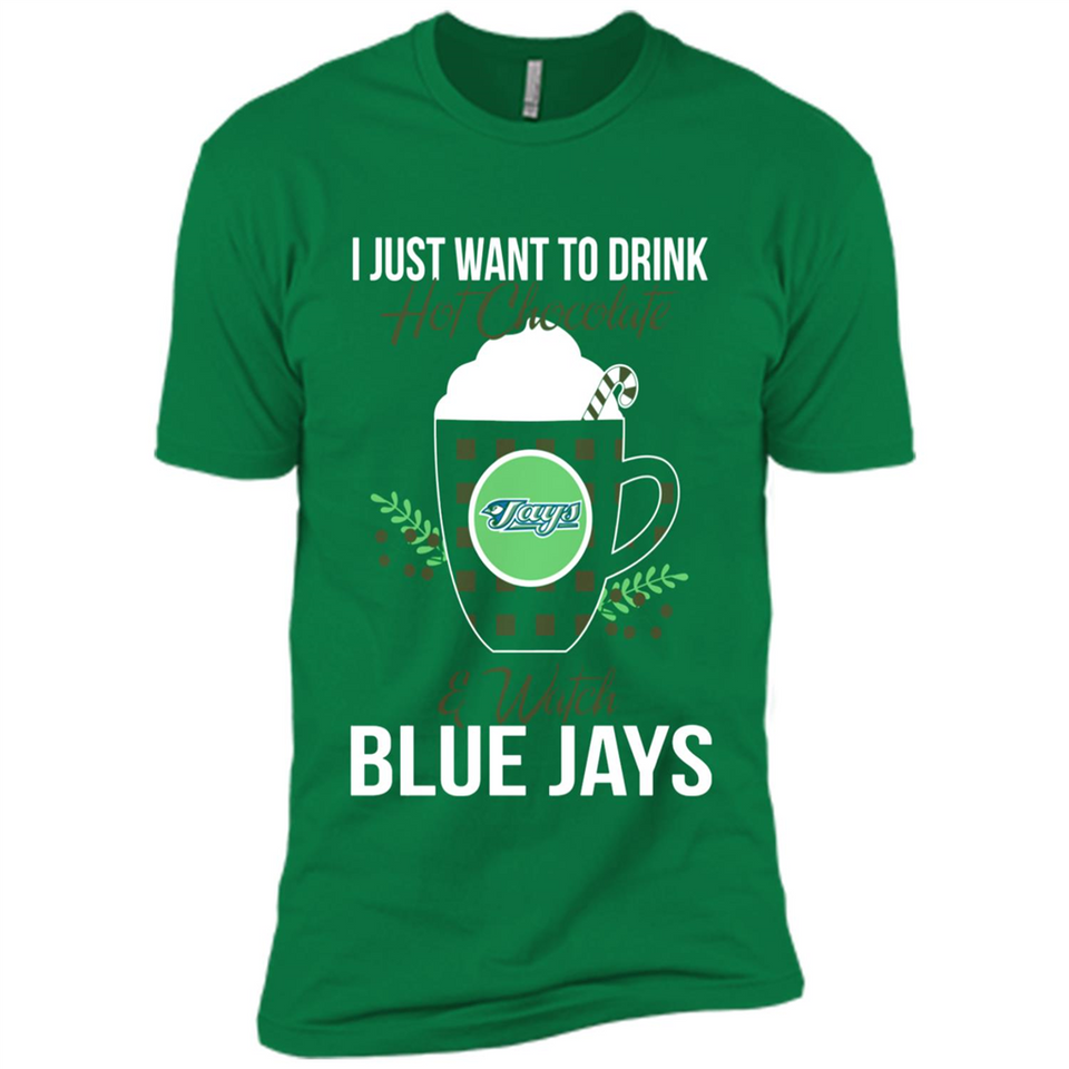 I Just Want To Drink Hot Chocolate & Watch Toronto Blue Jays Ugly Christmas Sweater PINGPONG