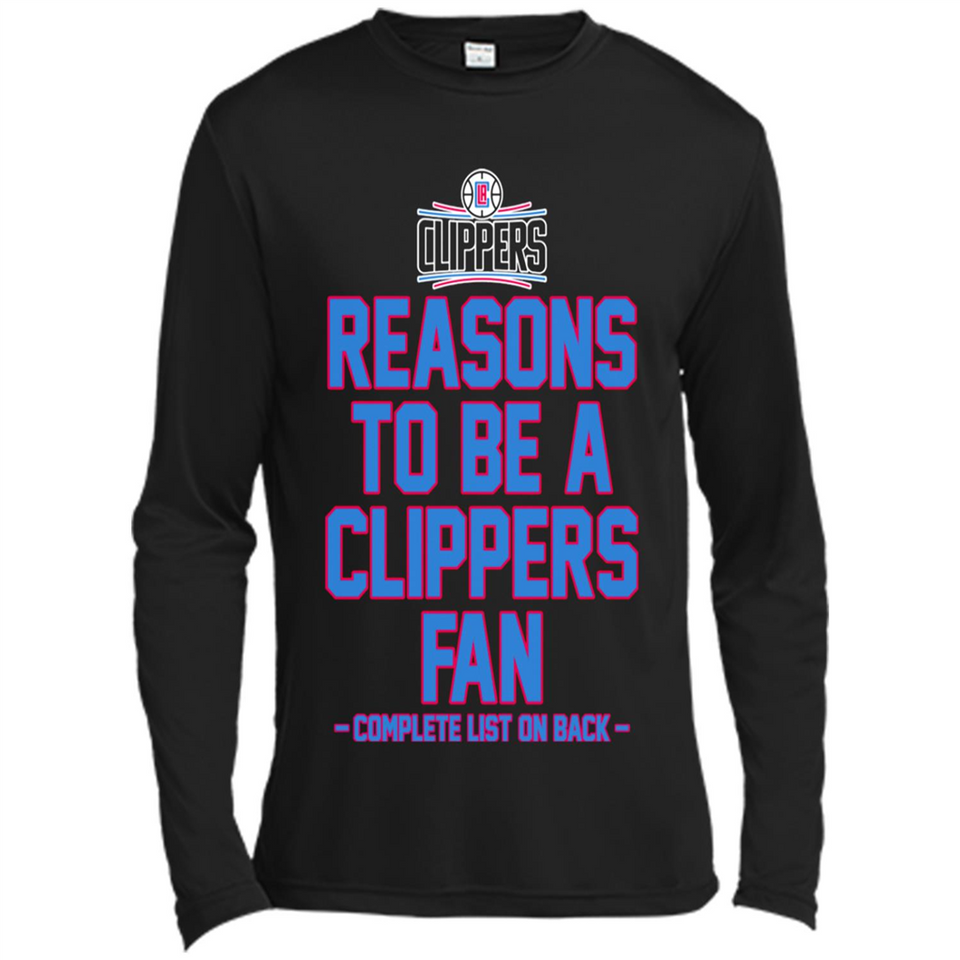 Reasons to be a LA Clippers Fan Complete List on Back - Canvas Long Sleeve T-Shirt