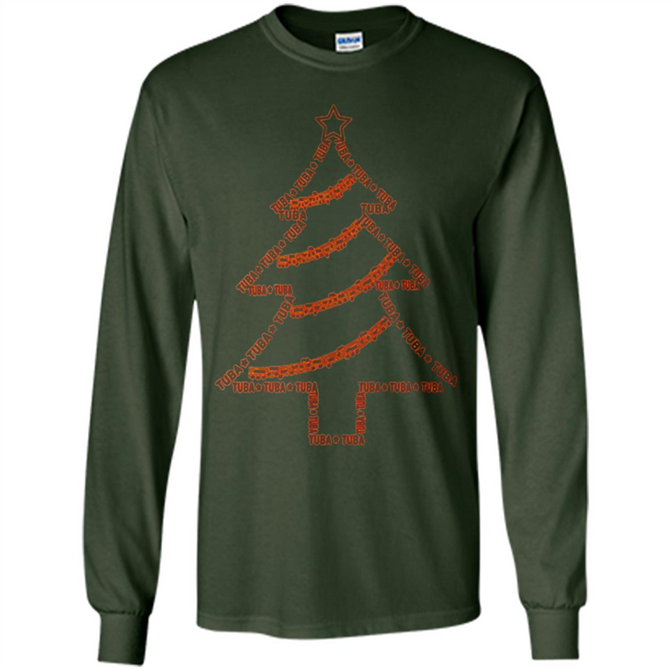 Tuba Text Christmas Tree Musical Instrument Holiday Shirt