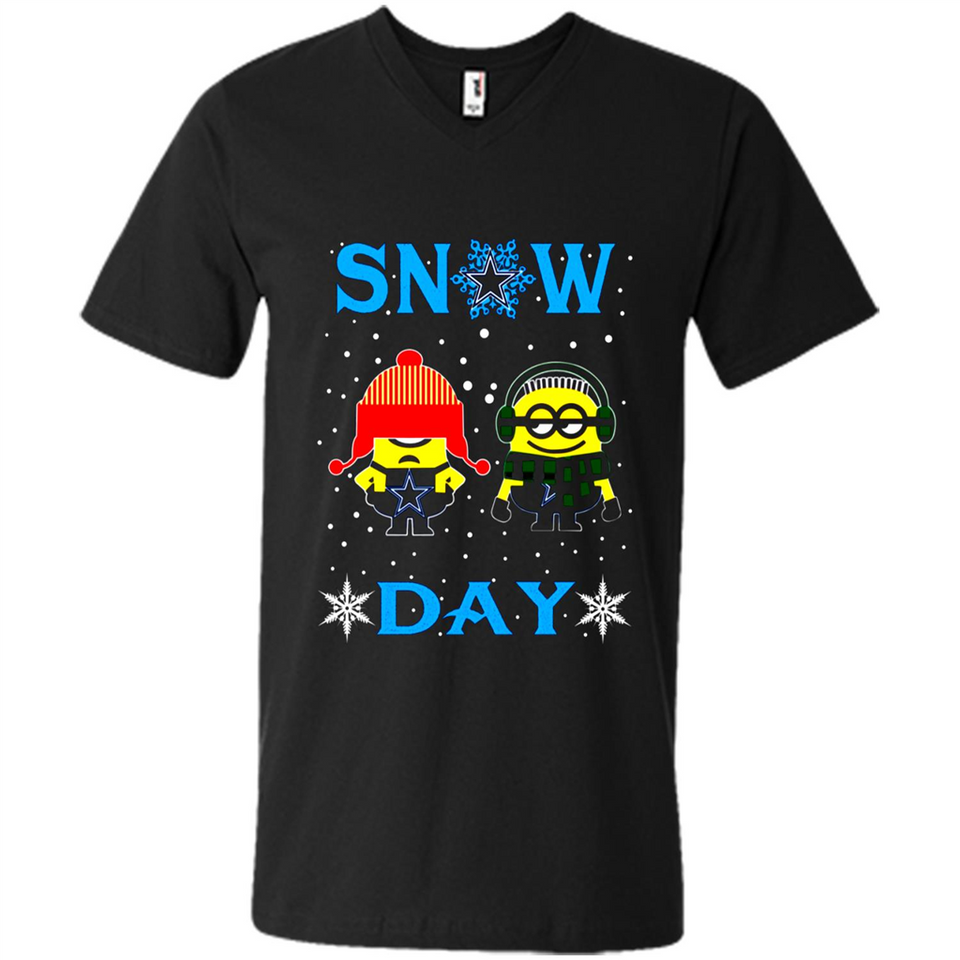 Snow Day Shirt For Dallas Cowboys Vs Minion Fans pingpong