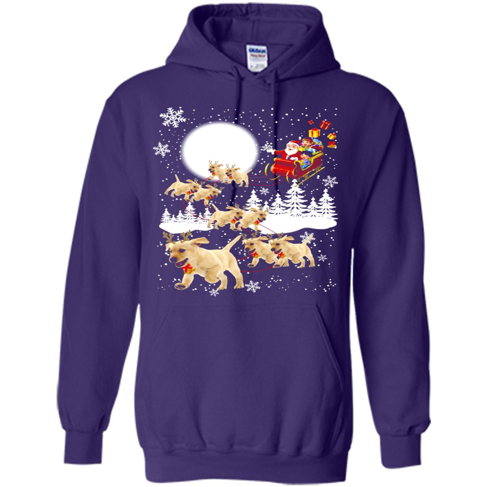 Christmas Santa Golden Retriever Sleigh For Labrador Retriever