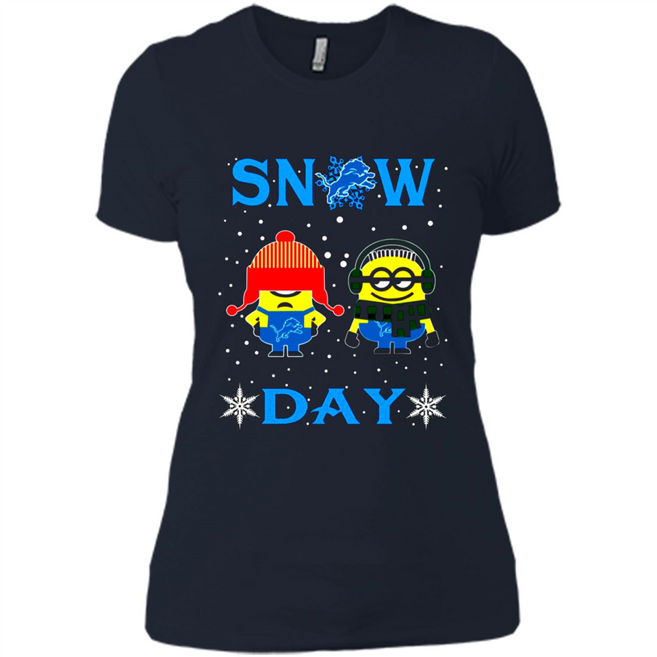 Snow Day Shirt For Detroit Lions Vs Minion Fans pingpong
