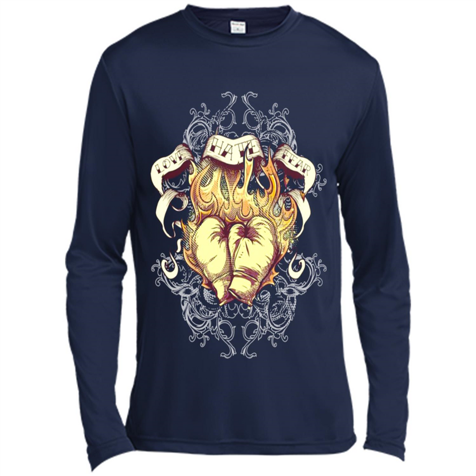 Love Hate Fear Boxing - Martial Art Fighting - Canvas Long Sleeve T-Shirt