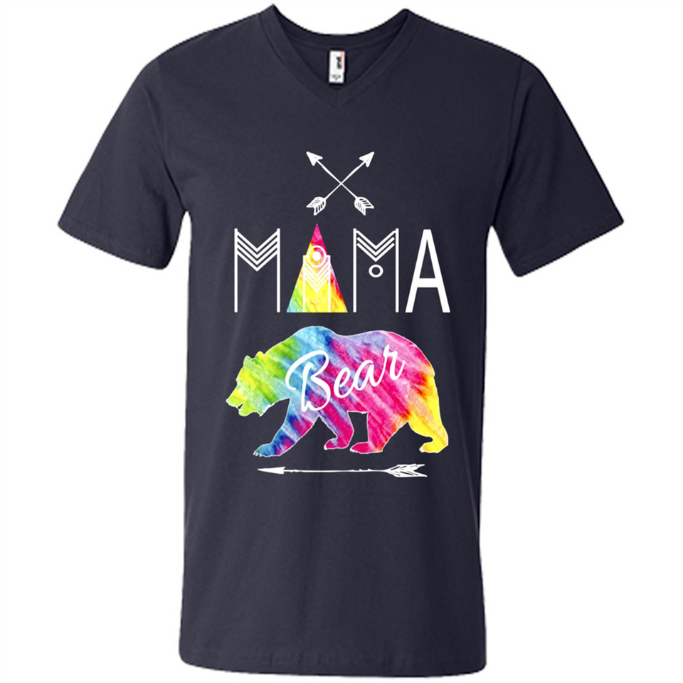 Mama Bear Shirt Tie Dye Family Vacation & Camping Tee - Men's V-Neck