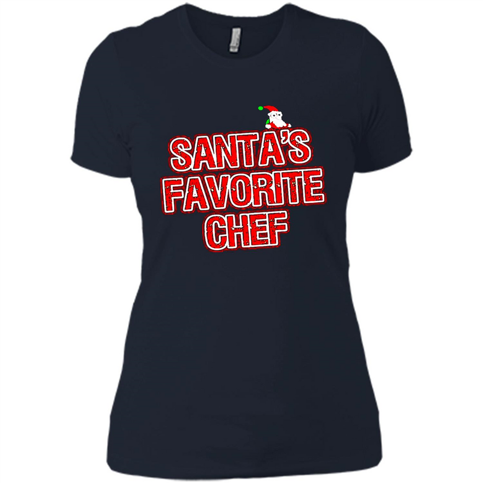 Funny Christmas Clothes - Santas Favorite Chef - Ladies' Boyfriend T-Shirt