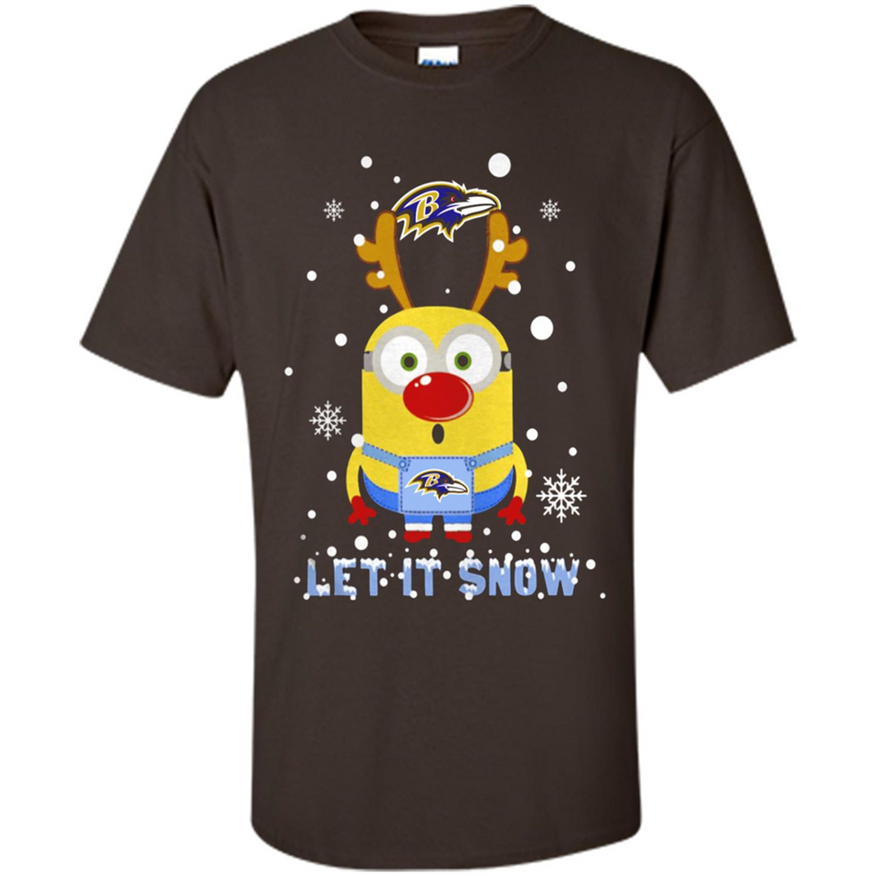 Minion Baltimore Ravens Ugly Christmas Sweater Let it Snow - Shirt