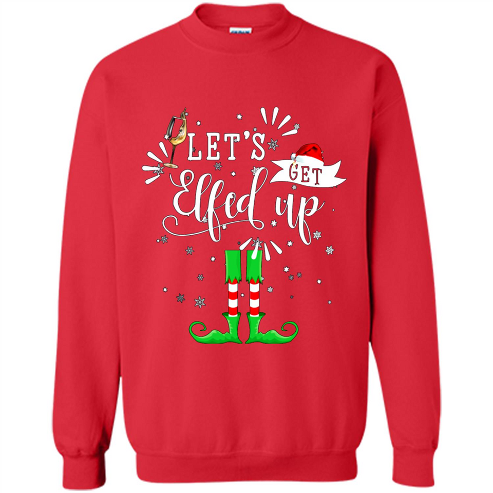 Let's Get Elfed Up Funny Drinking Wine Christmas Elf PINGPONG