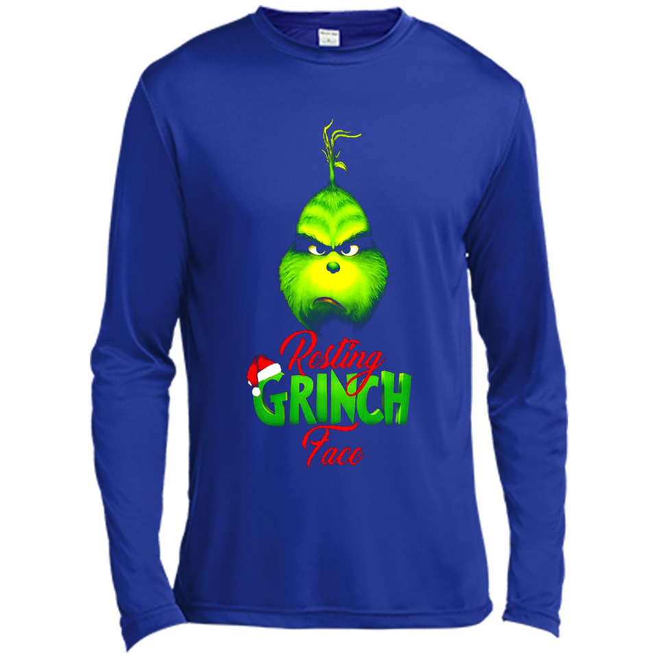 Resting Grinch Face Shirt PINGPONG - Canvas Long Sleeve T-Shirt