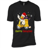 Funny Santa Christmas Chicken Shirt - Merry Chickmas - Premium Short Sleeve T-Shirt
