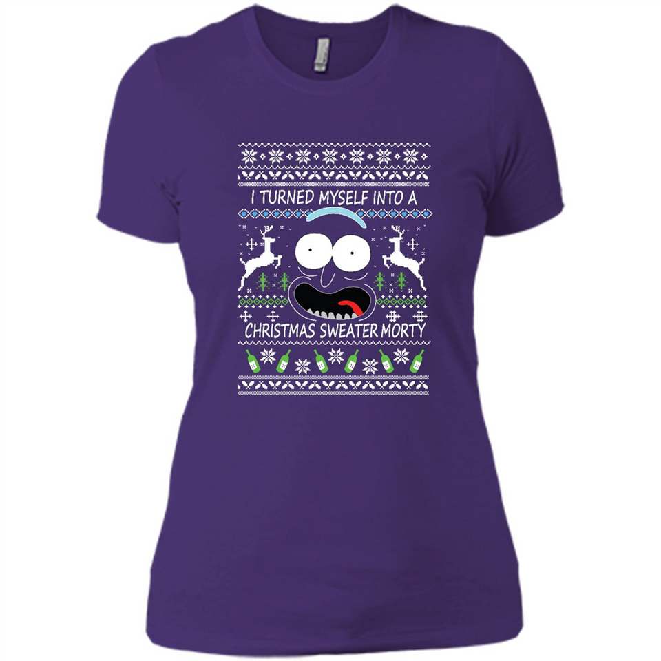 RICK AND MORTY-I TURNED MYSELF INTO A CHRISTMAS SWEATER MORTY UGLY XMAS SWEATER