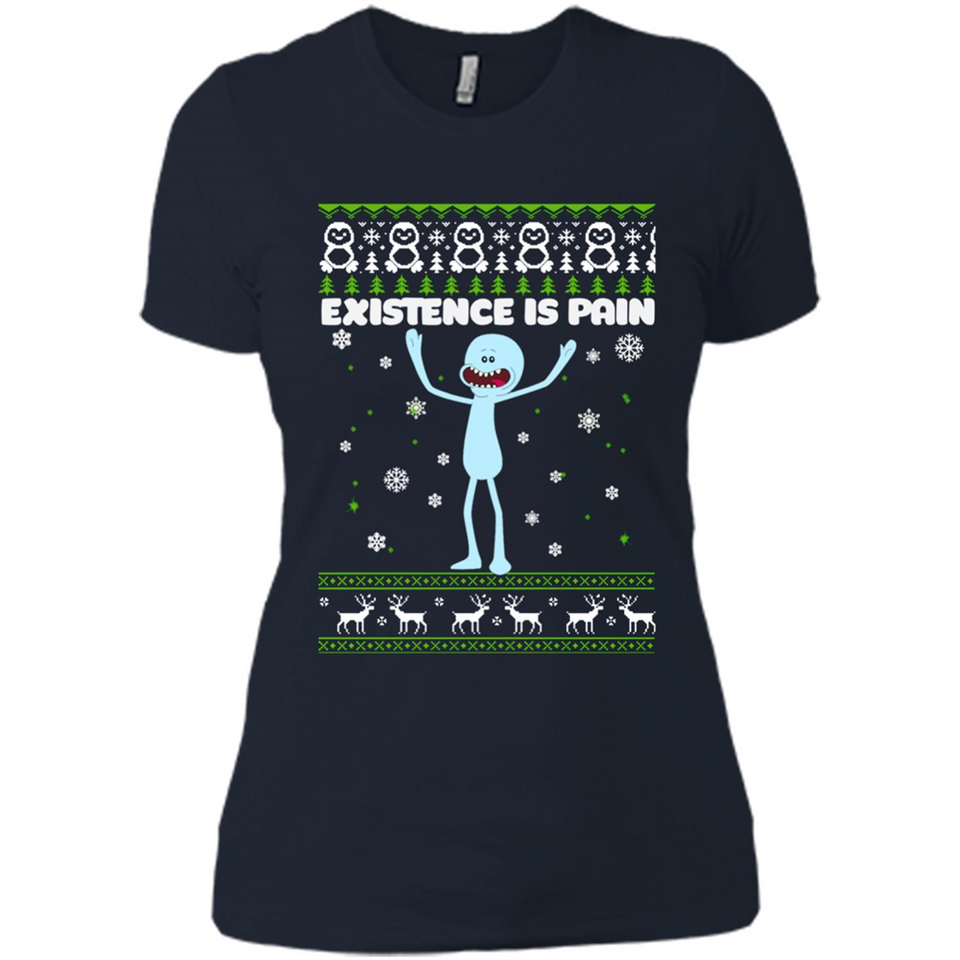 Mr Meeseeks Xistence Is Pain Ugly Christmas - Ladies' Boyfriend T-Shirt