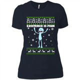 Mr Meeseeks Xistence Is Pain Ugly Christmas - Ladies' Boyfriend T-Shirt