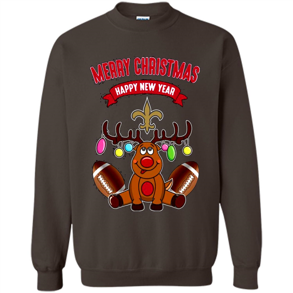 New Orleans Saints NFL Reindeer Funny Merry Christmas And Happy New Year