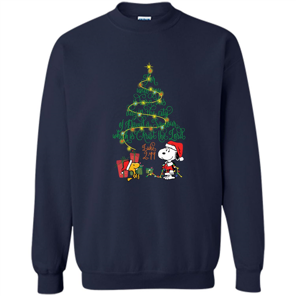 Snoopy-Woodstock-Christmas-tree-for-unto-you-is-born-this-day