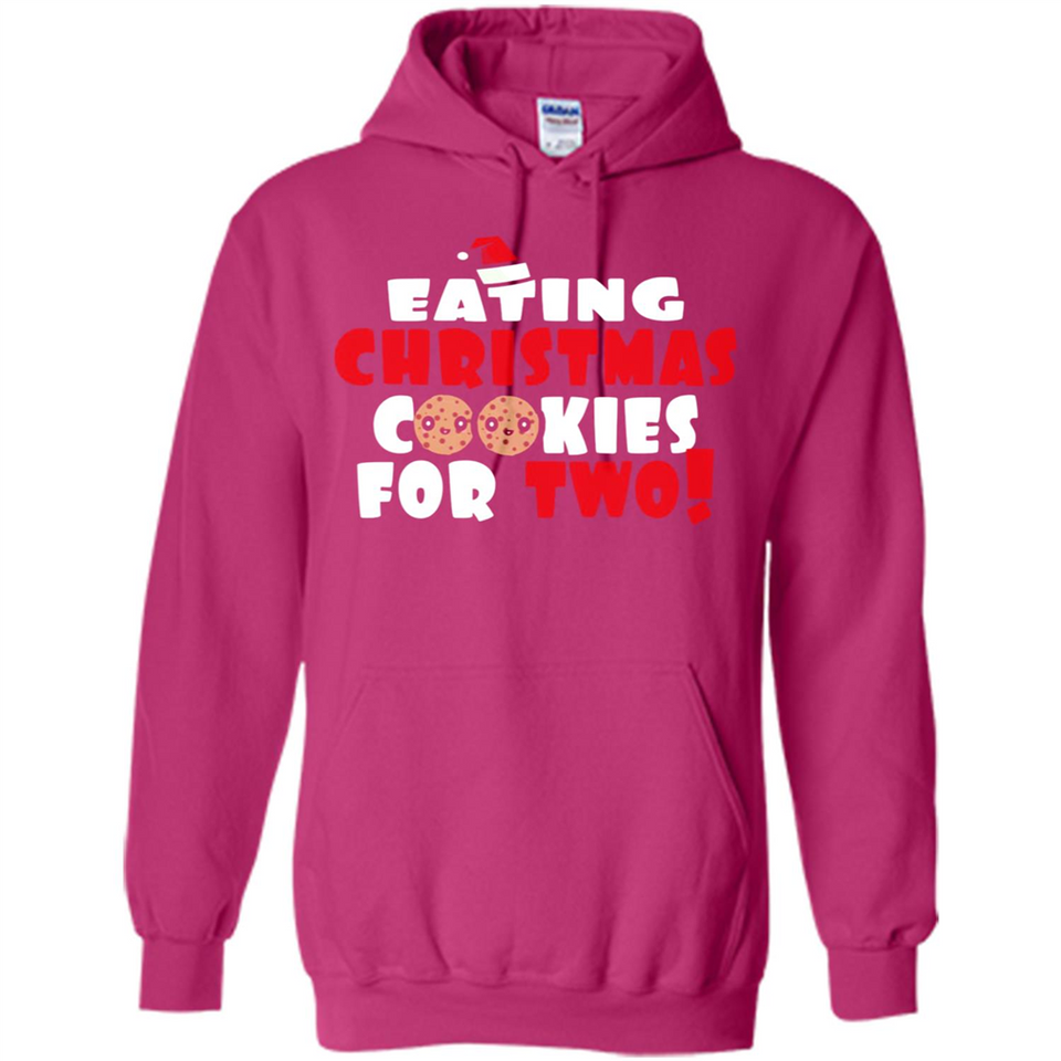 Womens Funny Eating Christmas Cookies For Two Pregnancy - Hoodie