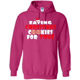 Womens Funny Eating Christmas Cookies For Two Pregnancy - Hoodie