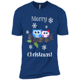Cute Christmas Shirt Merry Christmas Snowflakes Owls Nest