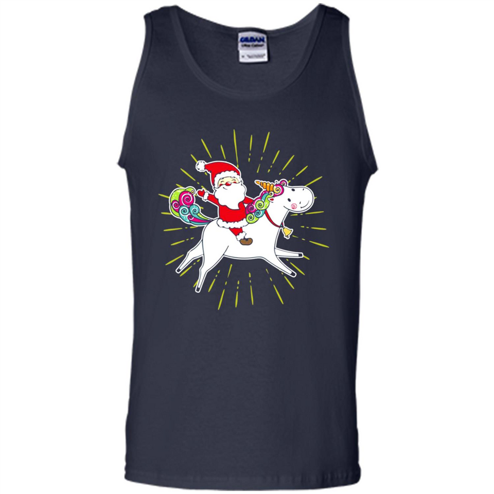 Unicorn And Santa Christmas - Tank Top