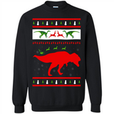 Dinosaur and Santa Clause Ugly Christmas Sweater - Sweatshirt