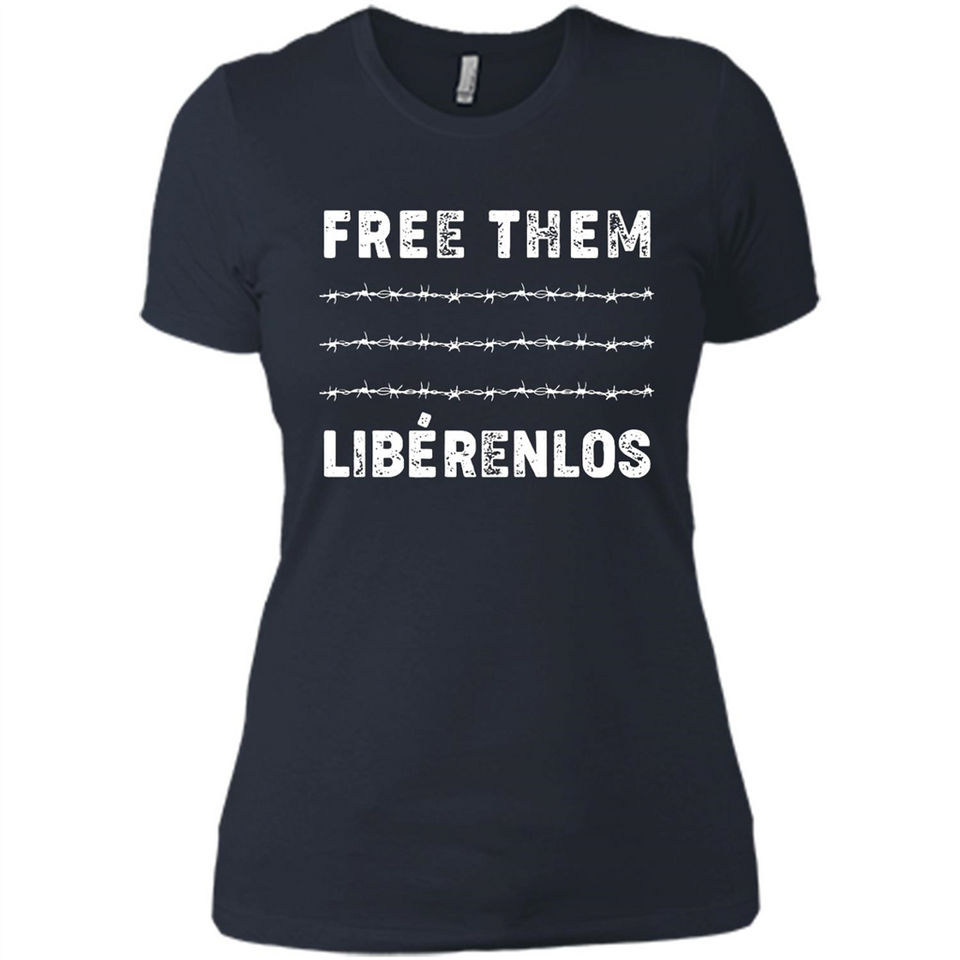 Peaceful Communities- Free Them Liberenlos Shirt PINGPONG - Ladies' Boyfriend T-Shirt