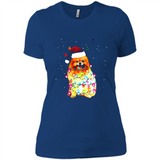 Pomeranian Santa Lights Christmas Dog Xmas Sweatshirt - Ladies' Boyfriend T-Shirt