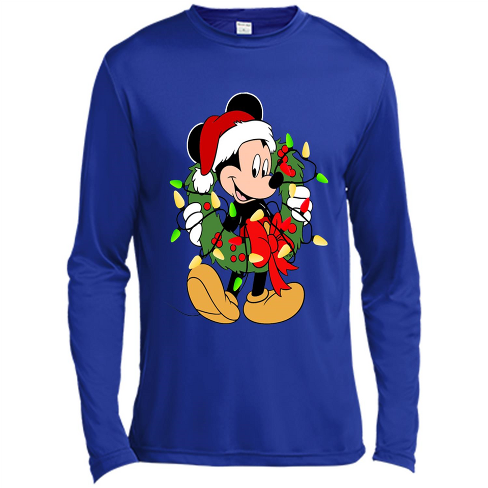 Disney Mickey Mouse Christmas Lights Sweatshirt - Canvas Long Sleeve T-Shirt