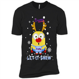 Minion Atlanta Braves Ugly Christmas Sweater Let it Snow - Premium Short Sleeve T-Shirt