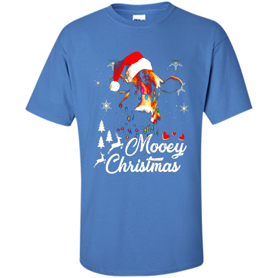 Mooey Christmas Cow Santa Christmas Lover Lights Sweatshirt - Shirt