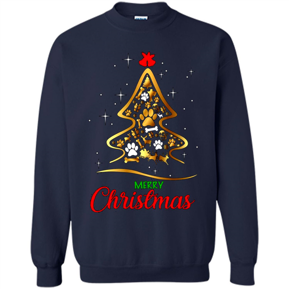 Merry Christmas Dogs Christmas Tree sweater PINGPONG