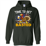 Time To Get Basted Funny Turkey Beer Thanksgiving - Hoodie