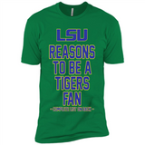 Reasons to be a LSU Tigers Fan Complete List on Back - Funny - Premium Short Sleeve T-Shirt
