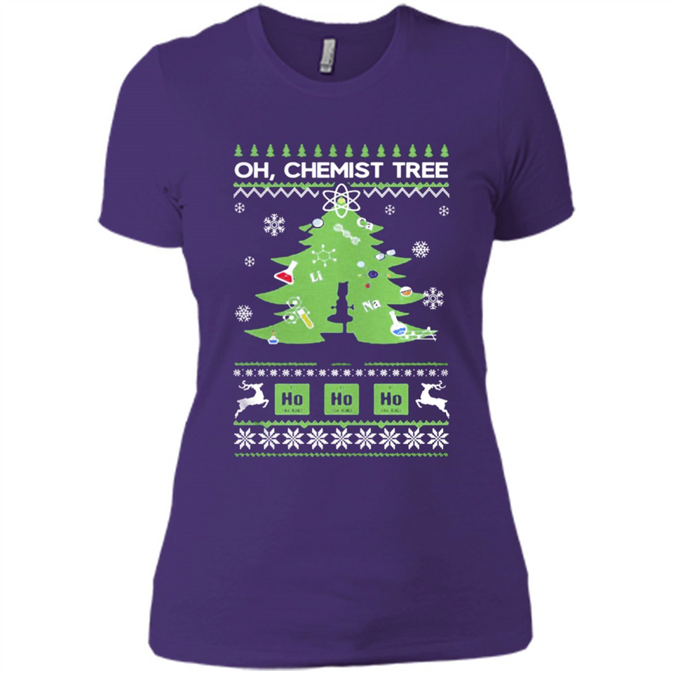 Oh Chemist Tree Ugly Christmas Sweater - Ladies' Boyfriend T-Shirt