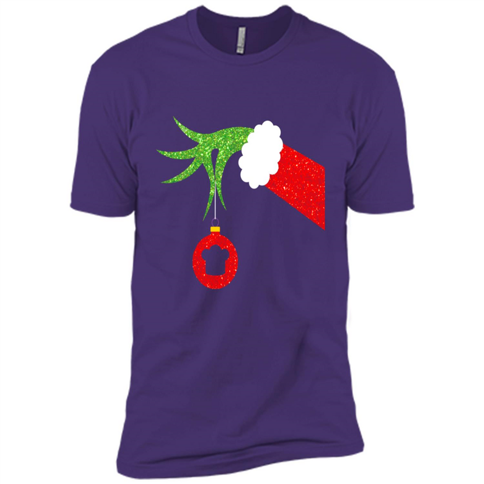 Funny Grinch Hand Holding Chef Ornament Christmas PING PONG