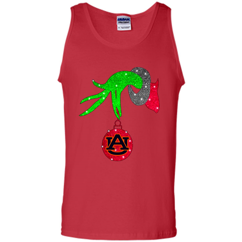 GRINCH HAND HOLDING AUBURN TIGERS GLITTER CHRISTMAS PINGPONG