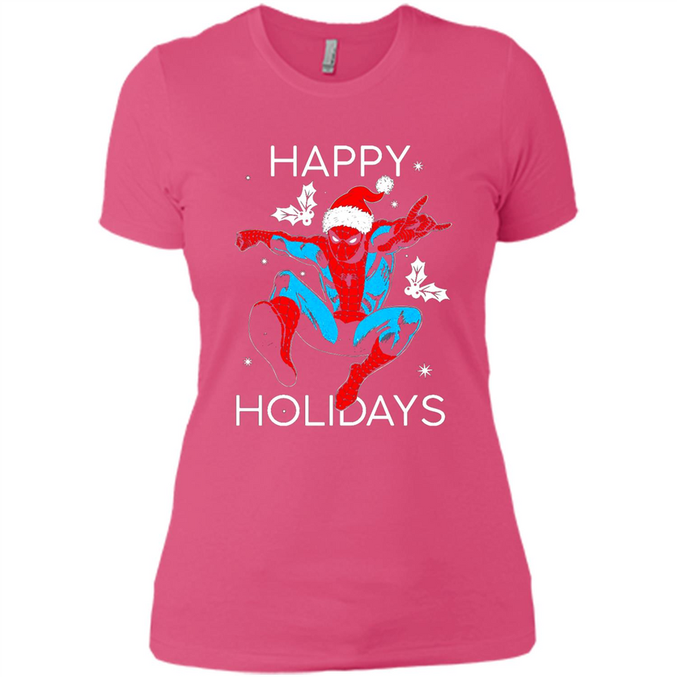 Marvel Spider Man Happy Holidays Santa Christmas Mug PINGPONG - Ladies' Boyfriend T-Shirt