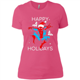 Marvel Spider Man Happy Holidays Santa Christmas Mug PINGPONG - Ladies' Boyfriend T-Shirt
