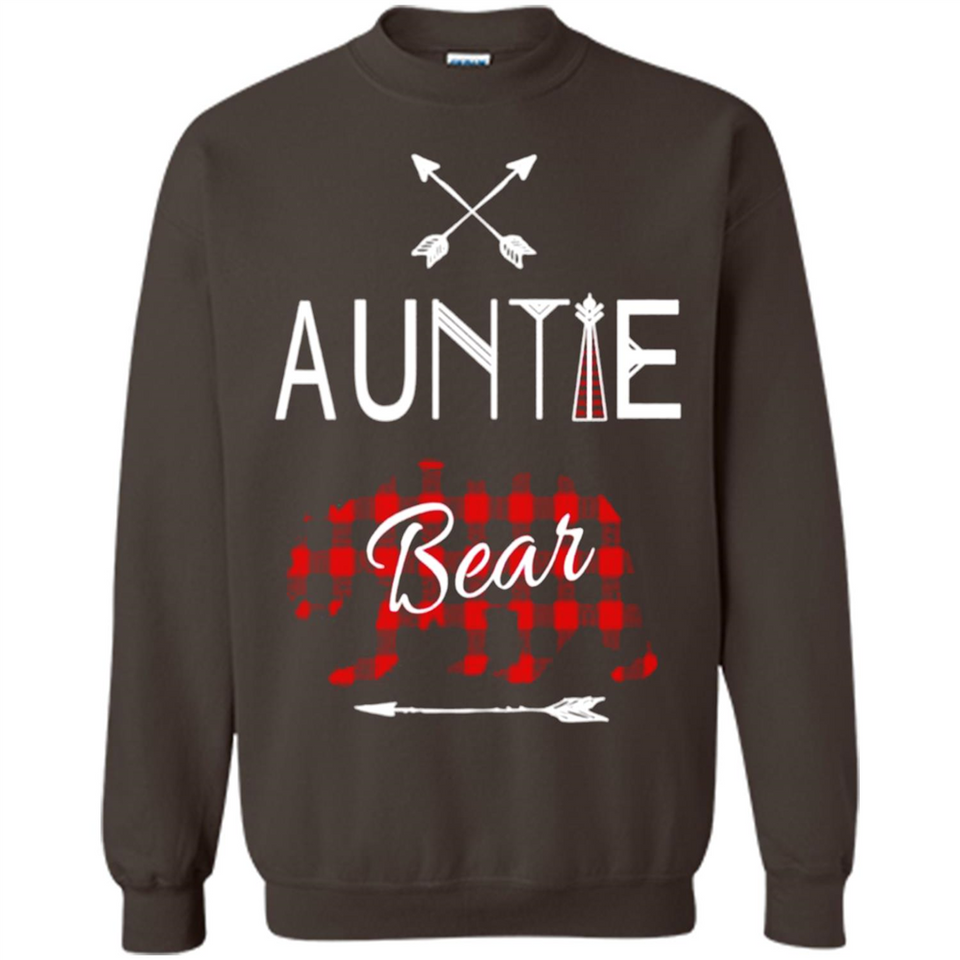 Aunt Shirt Buffalo Plaid Family Camp Bear Tee - Sweatshirt