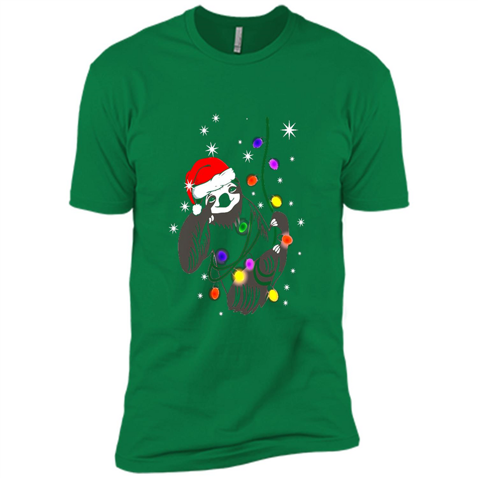 Cute Christmas Choloepus Sloth Santa Led Light Mug - Premium Short Sleeve T-Shirt