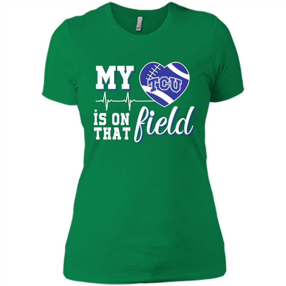 TCU Horned Frogs Football My Heart is on that Field - Ladies' Boyfriend T-Shirt