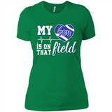 TCU Horned Frogs Football My Heart is on that Field - Ladies' Boyfriend T-Shirt