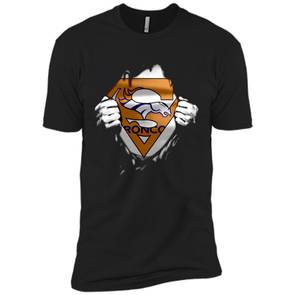 Denver Broncos And Superman Fans - Premium Short Sleeve T-Shirt