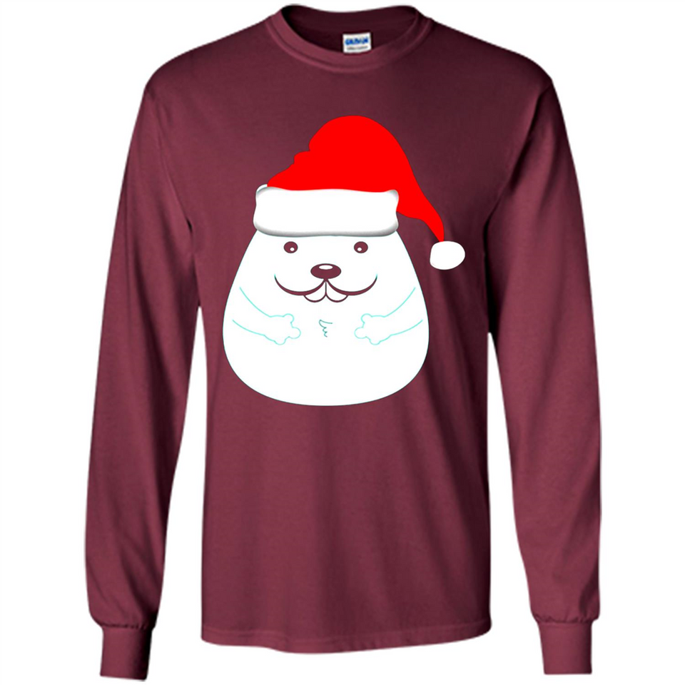 Funny Hamster Christmas t-shirt Santa Hat - Long Sleeve T-Shirt