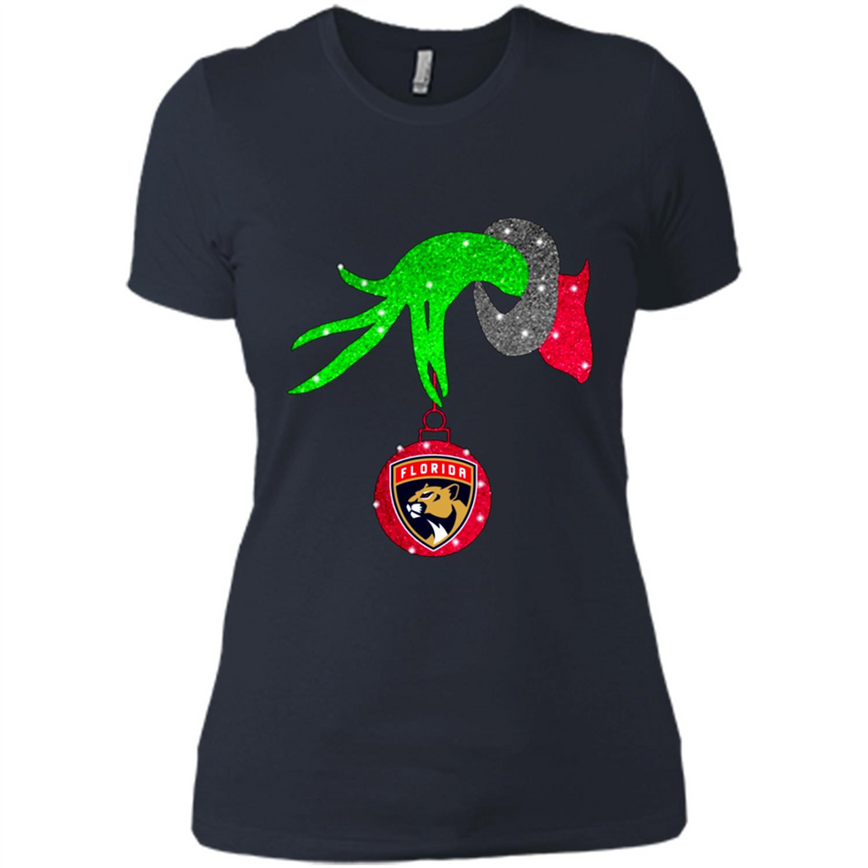 GRINCH HAND HOLDING FLORIDA PANTHERS GLITTER CHRISTMAS PINGPONG